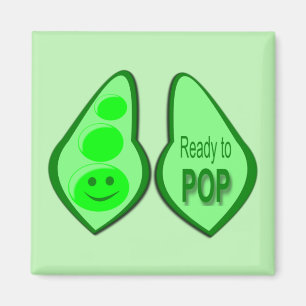 Bereit für den Pop Schwangere Grüne Erbse Magnet
