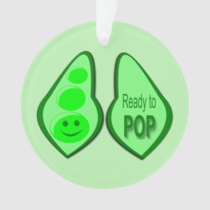 Bereit für den Pop, schwangere grüne Erbse Ornament