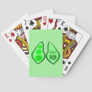 Bereit für den Pop Schwangere Grüne Erbse Spielkarten