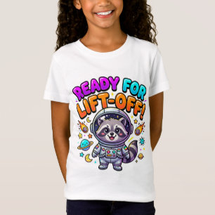 Bereit für den Start - Süßes Astronaut Waschbär T- T-Shirt