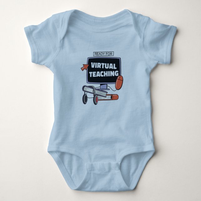 Bereit für den virtuellen Unterricht Baby Strampler (Vorderseite)