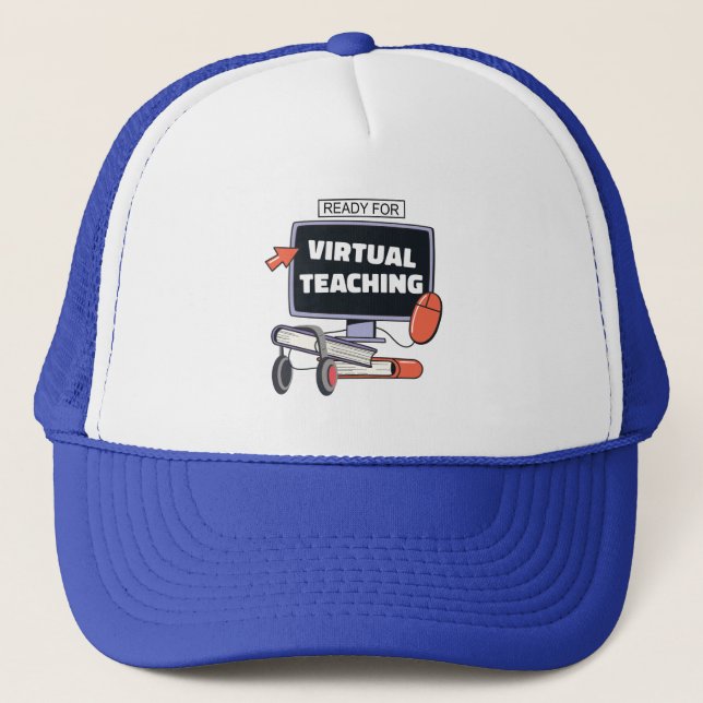 Bereit für den virtuellen Unterricht Truckerkappe (Vorderseite)
