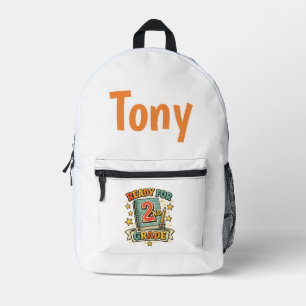 Bereit für die 2. Klasse Vintage-Back-to-School-De Bedruckter Rucksack