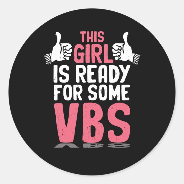 Bereit für die Bibelschule I Liebe VBS Christi Runder Aufkleber (Vorderseite)