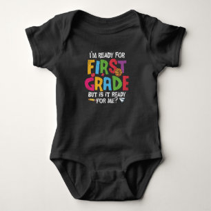 Bereit für die erste Klasse Lustige Rückkehr zur S Baby Strampler