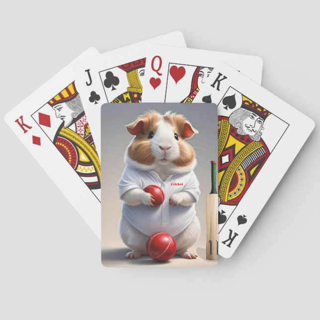 Bereit für die Pitch, Guinea Schweinekricketer Spielkarten (Rückseite)