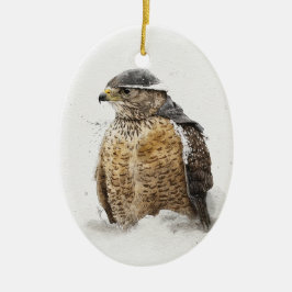 Bereit für die Schnee-Keramik Ornament
