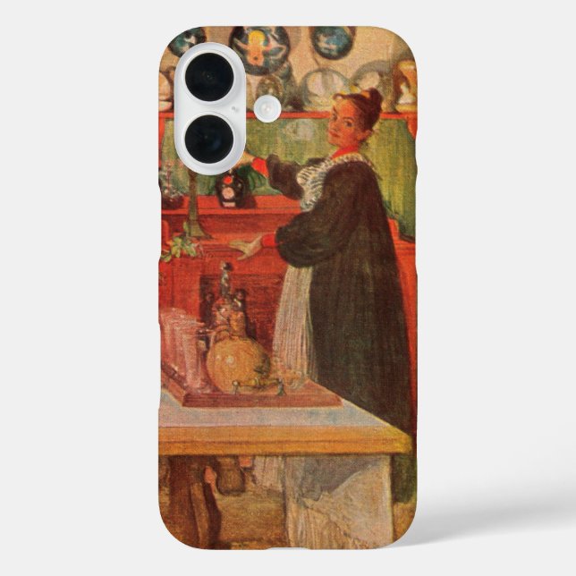 Bereit für ein Kartenspiel von Carl Larsson iPhone 16 Hülle (Rückseite)