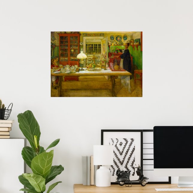 Bereit für ein Spiel von Carl Larsson Poster (Heimbüro)