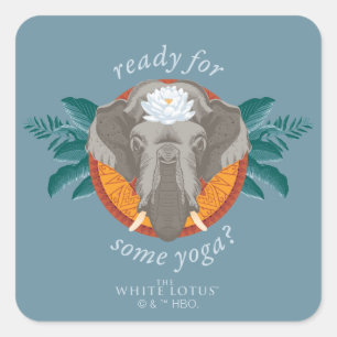 Bereit für einige Yoga? - Der weiße Lotus Quadratischer Aufkleber