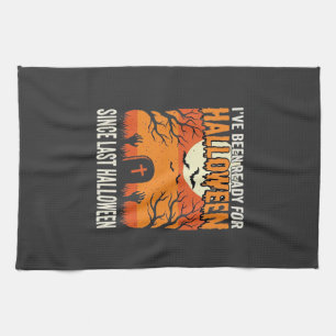 Bereit für Halloween-Friedhof-Design_1 Geschirrtuch