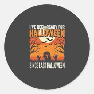 Bereit für Halloween-Friedhof-Design_1 Runder Aufkleber