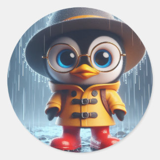 Bereit für jeden Pinguin Runder Aufkleber