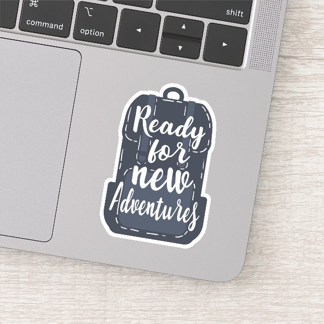 Bereit für neue Abenteuer Aufkleber (Detail)