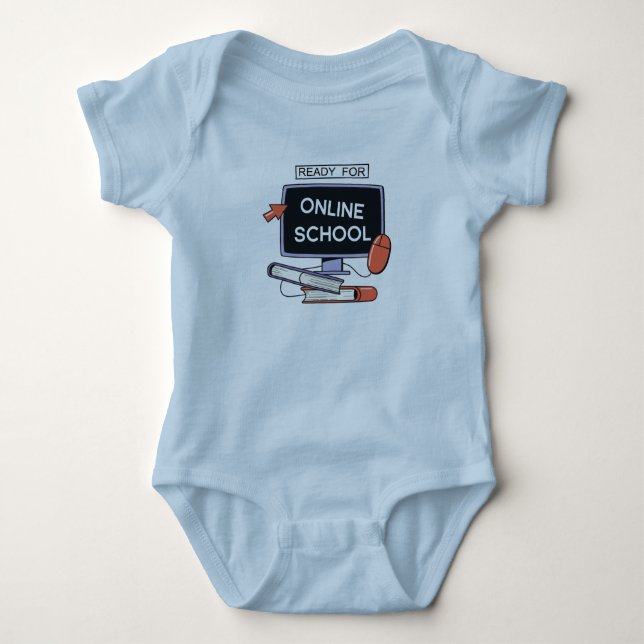 Bereit für Online School Baby Strampler (Vorderseite)