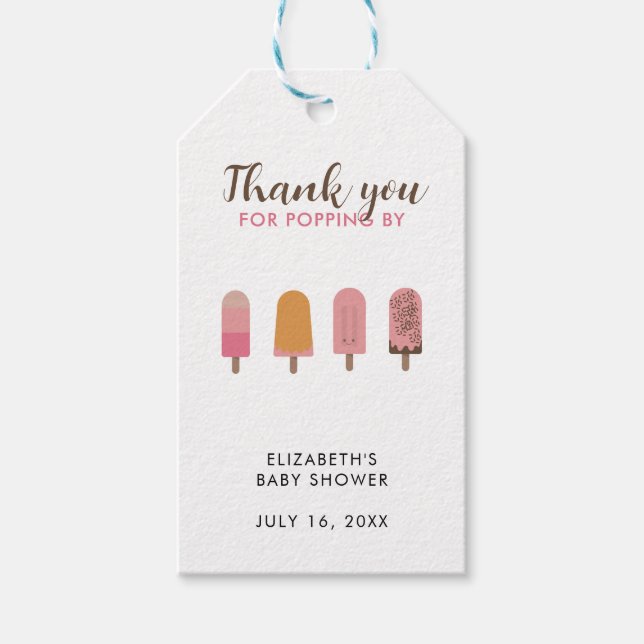 Bereit für Pop Baby Dusche Vielen Dank Geschenkanhänger (Vorderseite)