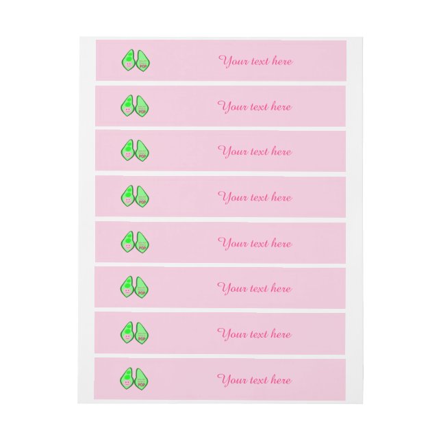 Bereit für Pop Baby Girl Pink Pea Custom Rundum-Adressaufkleber (Bogen)