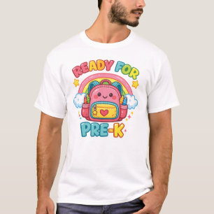 Bereit für Pre-K Regenbogen-Rückkehr-zur-Schule-De T-Shirt