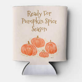 Bereit für Pumpkin Gewürzsaison Wasserfarbenkürbis Dosenkühler