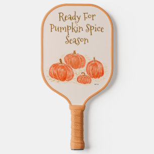 Bereit für Pumpkin Gewürzsaison Wasserfarbenkürbis Pickleball Schläger