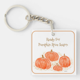Bereit für Pumpkin Gewürzsaison Wasserfarbenkürbis Schlüsselanhänger
