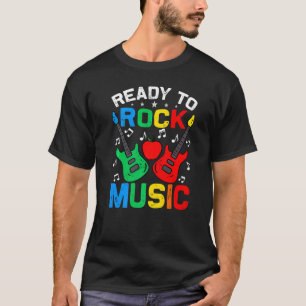 Bereit für Rockmusik zurück zur Schulgitarre T-Shirt