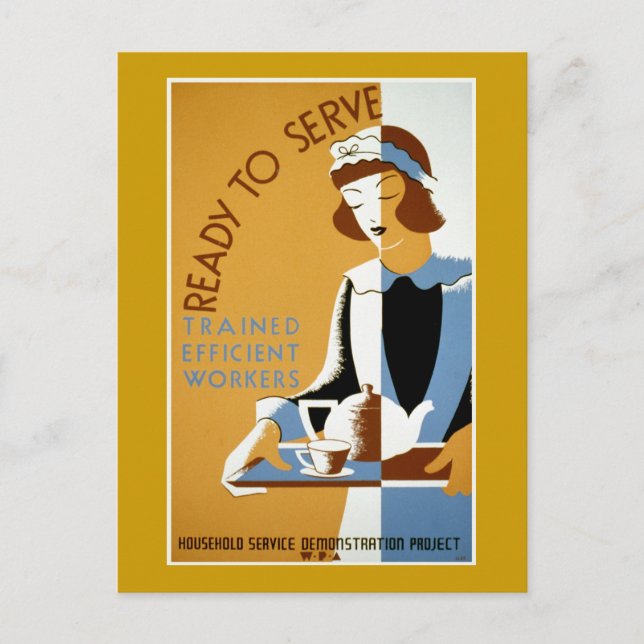 Bereit für Vintages WPA-Poster Postkarte (Vorderseite)