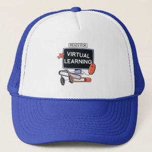Bereit für virtuelles Lernen Truckerkappe