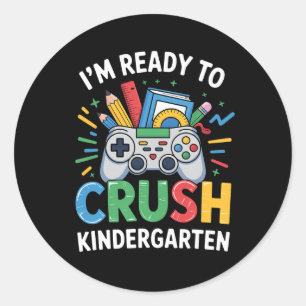 Bereit Kindergarten-Gamer Ck Zu Schulvernichtung T Runder Aufkleber