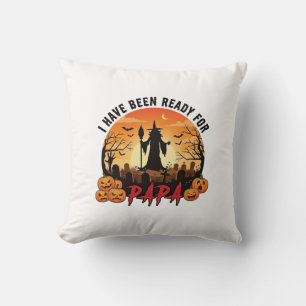 Bereit Papa Halloween Hexe Kürbisse Grab Kissen