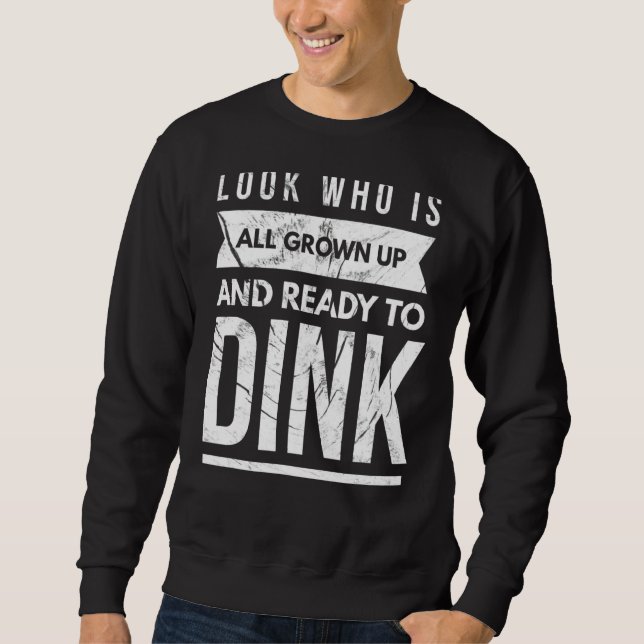 Bereit, Pickleball Funny Player Paddle Men W Sweatshirt (Vorderseite)