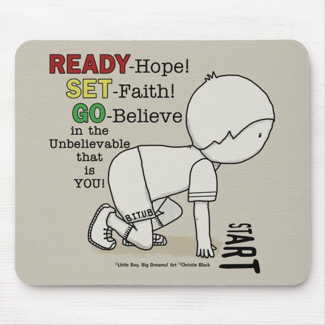 Bereit, Set, Glaube! Mousepad (Vorne)