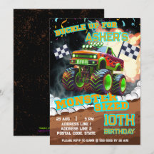 Bereit und bereit zum Roll Monster Truck Geburtsta