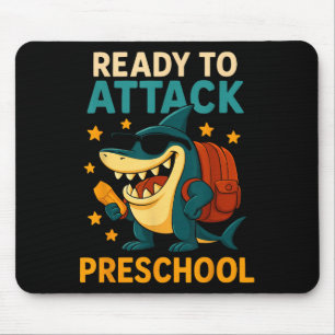 Bereit, vorschulischen Hai wieder zum Schuljungen Mousepad