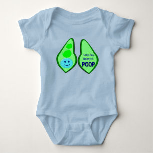 Bereit zu Kacken Baby Junge Blau Erbsen Baby Bodys Strampler