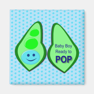 Bereit zu platzen Baby Junge Blaue Erbse Magnet