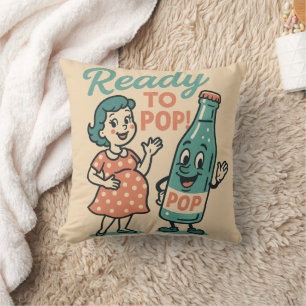 Bereit zu platzen Retro 1950er Jahre Mutterschaft Kissen