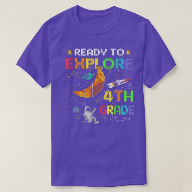 Bereit zum 4. Klasse Niedlicher Astronaut 4 Gr T-Shirt (Design vorne)