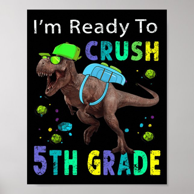 Bereit zum Abreißen von 5. Klasse T Rex Dinosaurie Poster (Vorne)