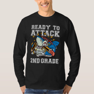 Bereit Zum Angriff 2. Klasse Jungen Hai Zurück Zur T-Shirt