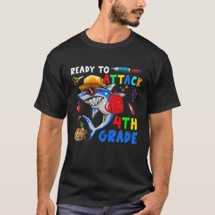 Bereit zum Angriff 4. Grad Funny Hai Lover Zurück  T-Shirt