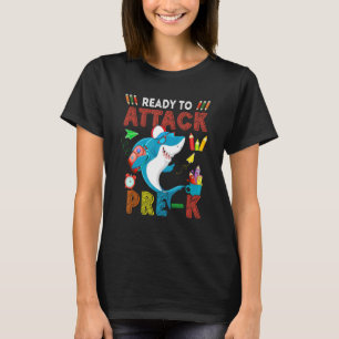 Bereit zum Angriff Pre K Hai Sonnenbrille tragend T-Shirt