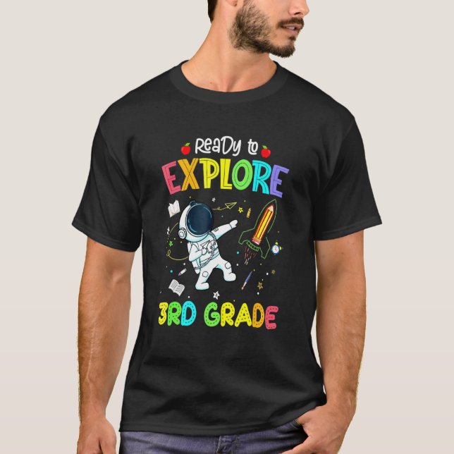 Bereit zum Entdecken des 3. Astronauten zurück nac T-Shirt (Vorderseite)