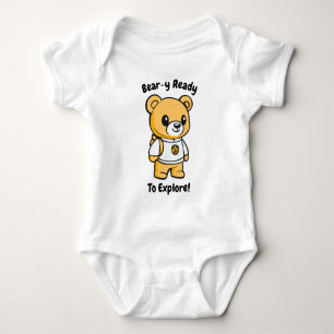 Bereit zum Erkunden! Süßer Bär  Baby Strampler