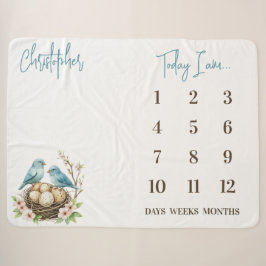 Bereit zum Hatch! Niedliche Birds Baby Milestone Sherpadecke