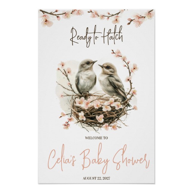 Bereit zum Hatch! Niedliches Vogelbaby - Empfang Poster (Vorderseite)
