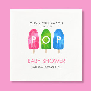 Bereit zum Knallen bunte Popsicle Baby-Party Serviette
