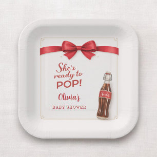 Bereit zum Knallen Soda Baby Shower Pappteller