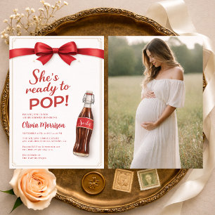Bereit zum Knallen Sodawasser-Foto-Baby-Party Einladung