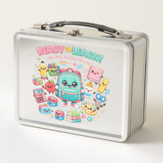 Bereit zum Lernen Süße Kawaii Schulmaterialien Metall Brotdose
